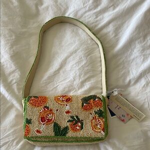 TikTok Beaded Bag - Aperol Spritz Cocktail 🍹 Oranges 🍊 Green Trim